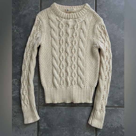 Crewcuts J. Crew Boys Cream Cable Knit Sweater - Picture 3 of 7
